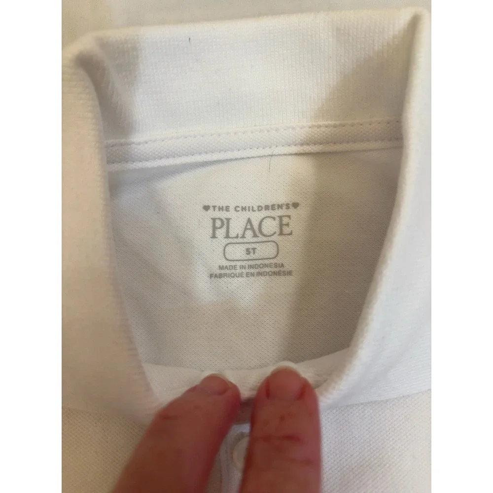 The Childrens Place Girls 5T Polo Shirt Bundle Navy White Ruffle School Uniform